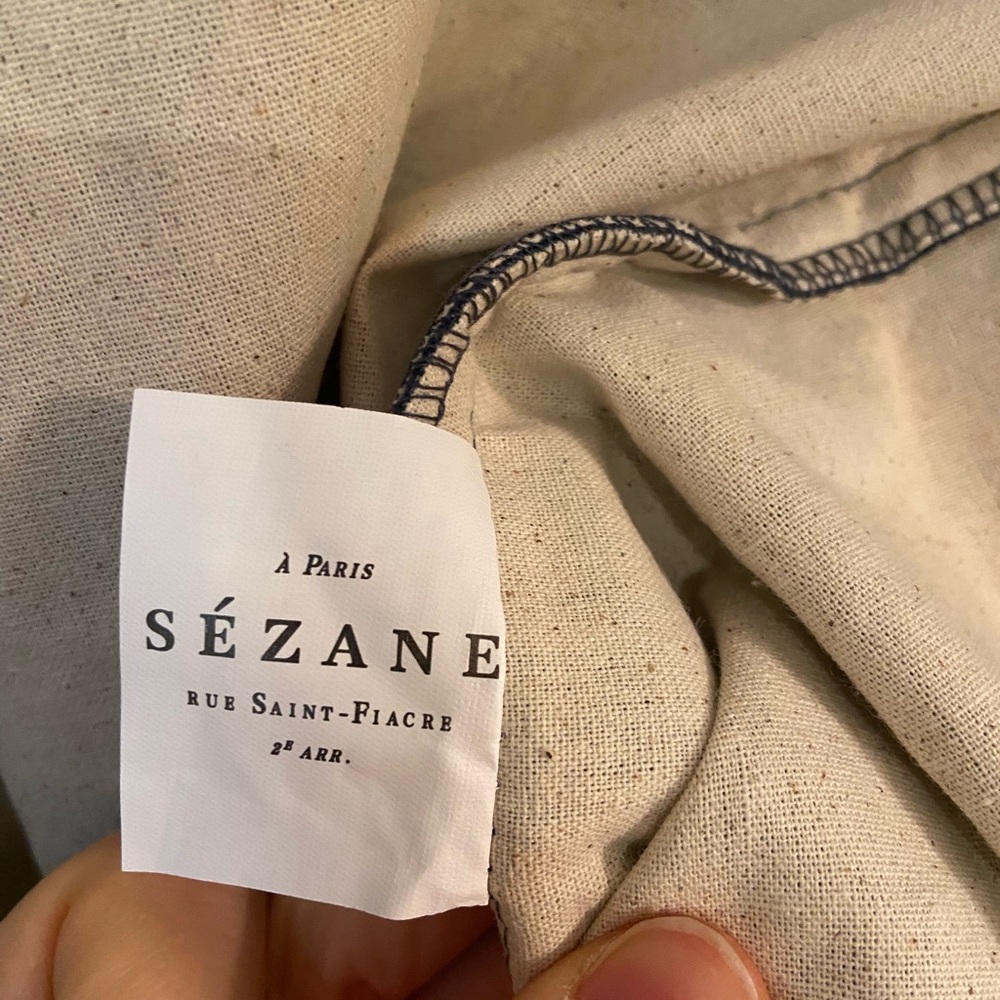 Sezane Velvet Tote Bag in Saffron Blue - Picture 6 of 9